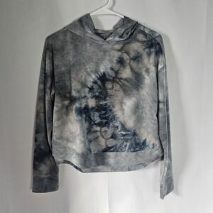 Harmony Balance Women's‎ Blue Gray Tie Dye Hoodie Long Sleeve Casual Top